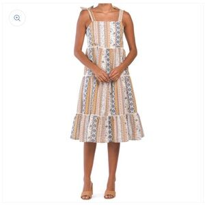 Lucky Brand Multicolor Striped Midi Dress